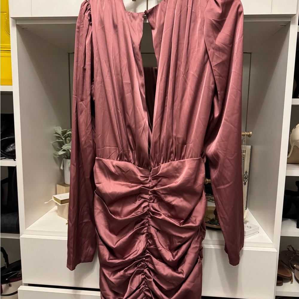 Fashion Nova Dusty Rose Backless Dress